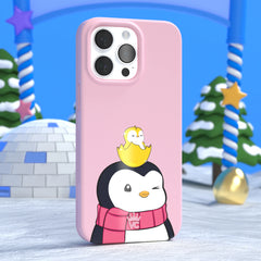Pudgy Penguins Positive Pink iPhone Case