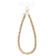 Nude Leather Chain Phone Charm