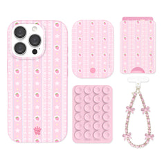 Strawberry Macaron iPhone Bundle Set - Wallet
