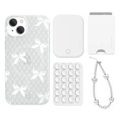 Vintage Lace Bows iPhone Bundle Set - Wallet