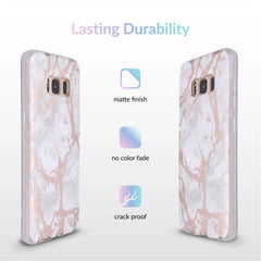 White Marble Rose Gold Chrome Samsung Galaxy Case