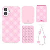 Dolly Pink Gingham iPhone Bundle Set - Wallet