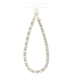 Silver Leather Chain Phone Charm