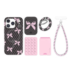 Lacy Pink Bows iPhone Bundle Set