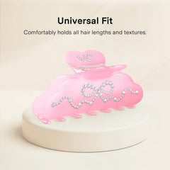 Pink Crystal Bow Hair Clip