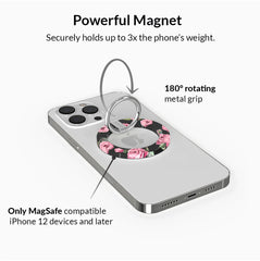 Pink Rose Floral MagSafe Grip Ring