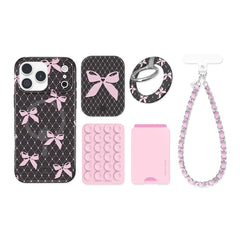 Lacy Pink Bows iPhone Bundle Set