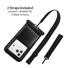 Black Croc Waterproof Floating Phone Pouch