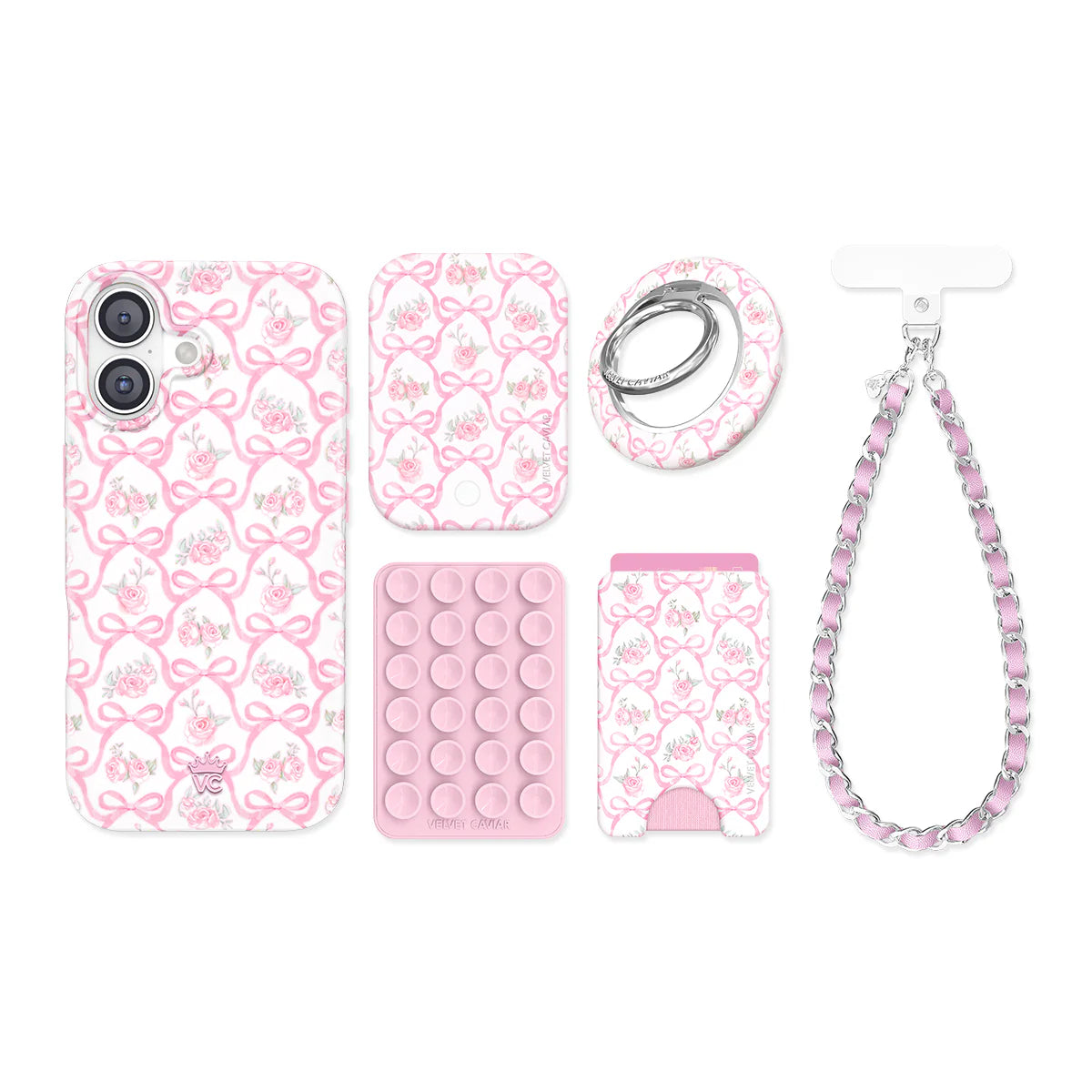 Lovely Pink Bows iPhone Bundle Set