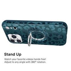 Metallic Navy Leopard MagSafe Grip Ring