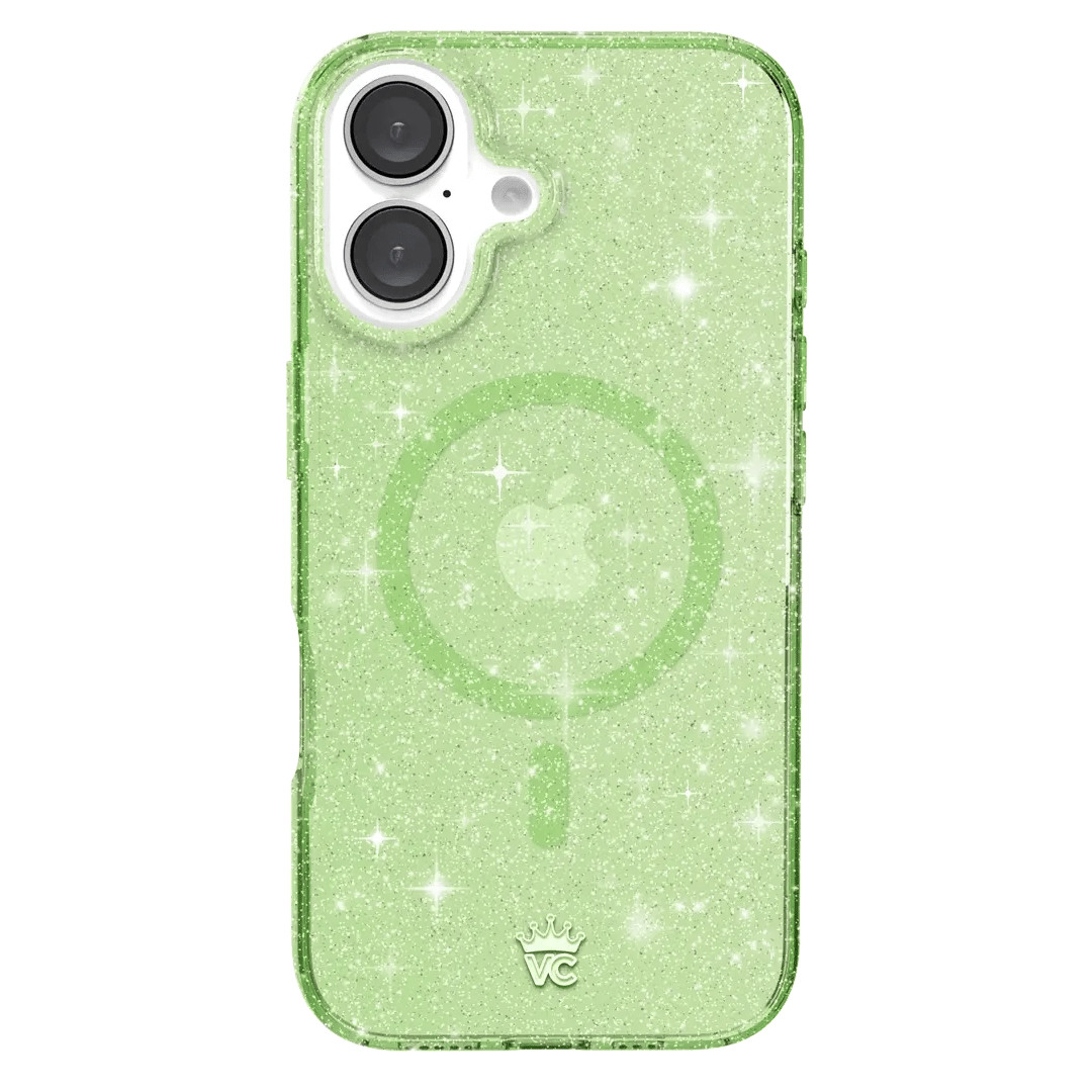 Lime Stardust Glitter iPhone Case