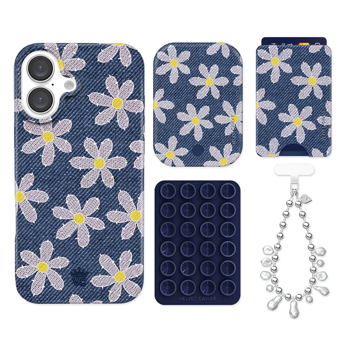 Denim Daisy iPhone Bundle Set - Wallet
