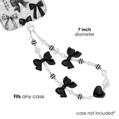 Gothic Black Bows Phone Charm