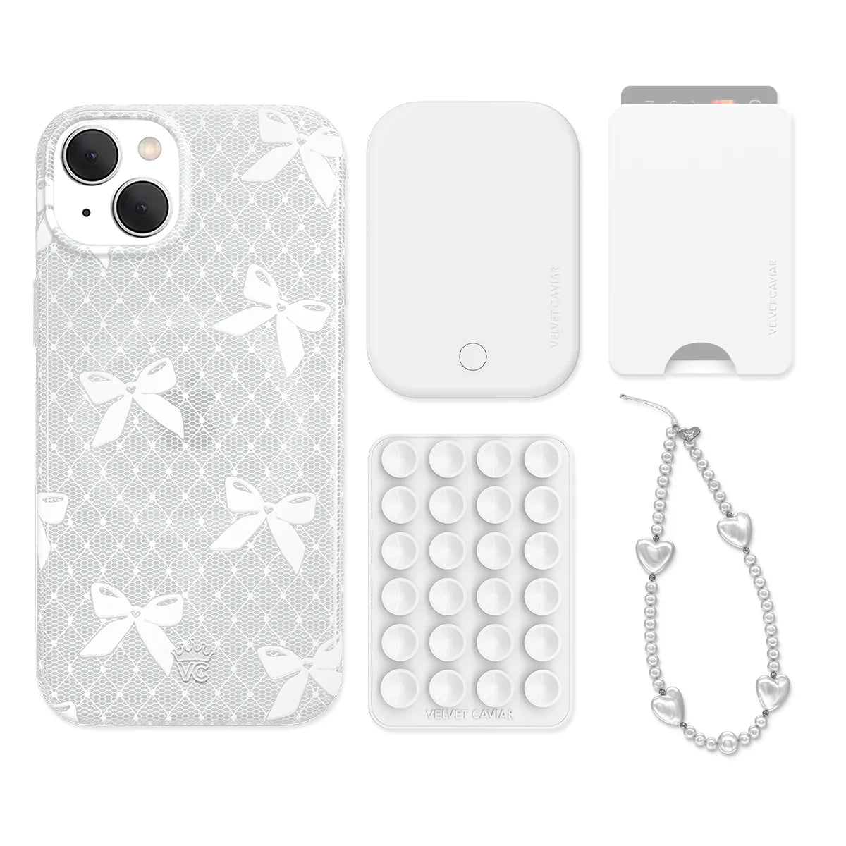 Vintage Lace Bows iPhone Bundle Set - Wallet