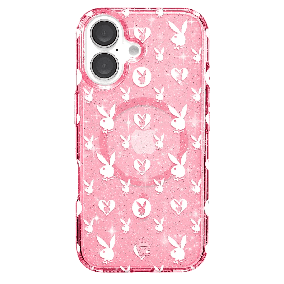 Playboy Pink Bunny Glitter iPhone Case