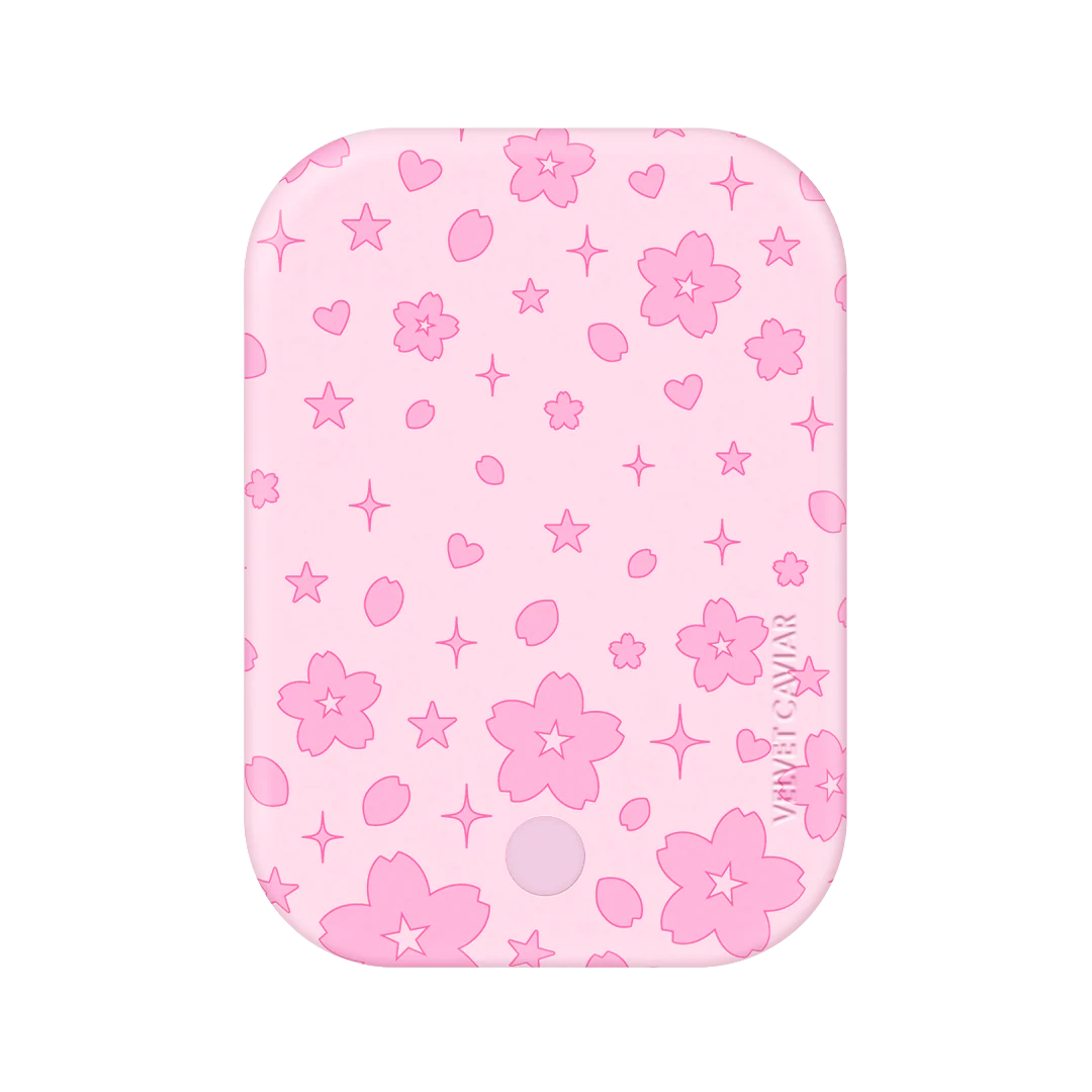 Pink Cherry Blossom Portable MagSafe Charger Power Pack